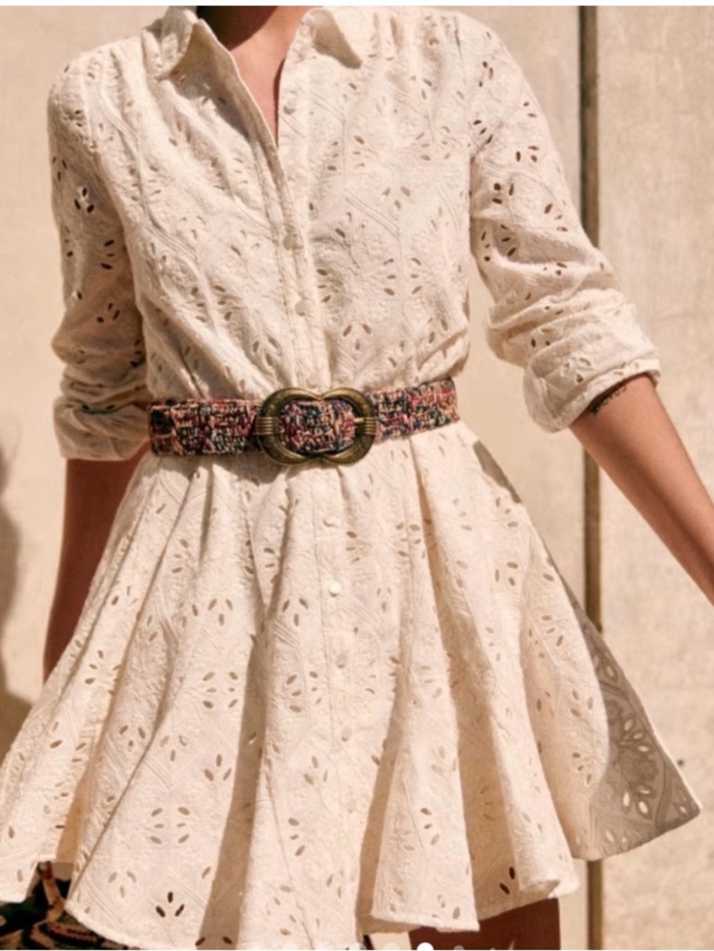 Sezane Cotton embroidered dress
